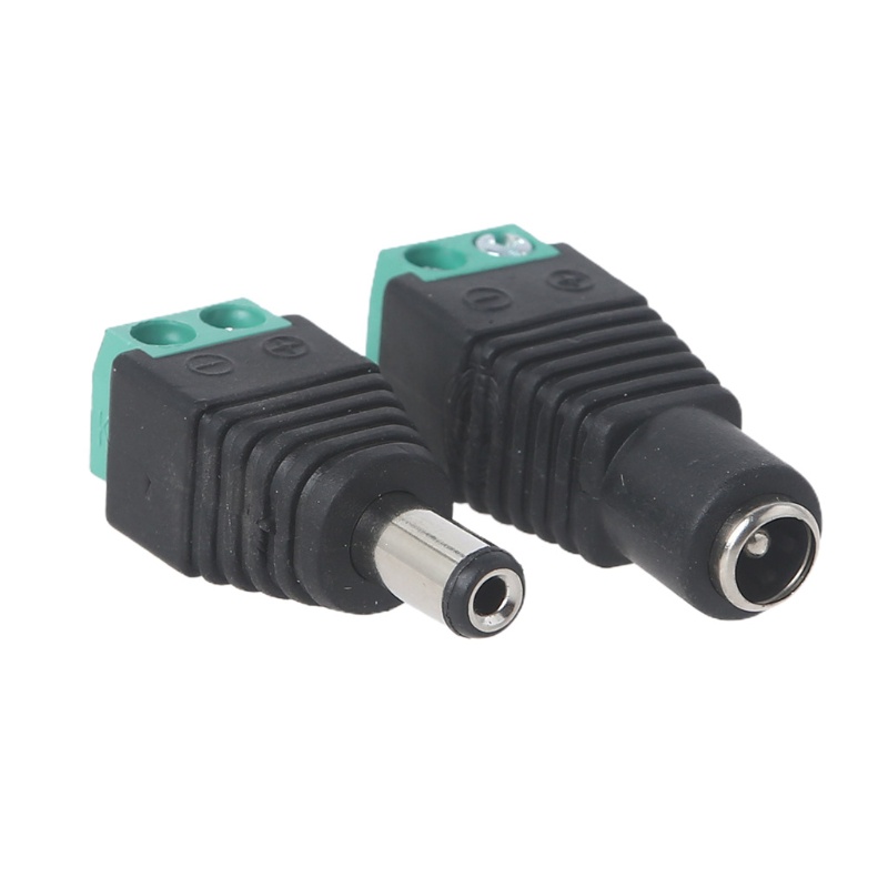 Adapter Konektor Power Dc 12v 5.5x2.1mm Male + Female Untuk Kamera Cctv Led