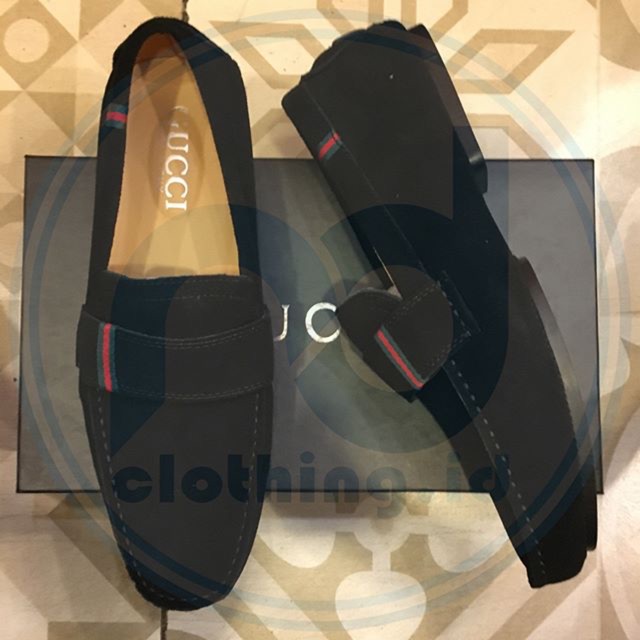 SEPATU LOAFERS GUCCI SUEDE - BLACK