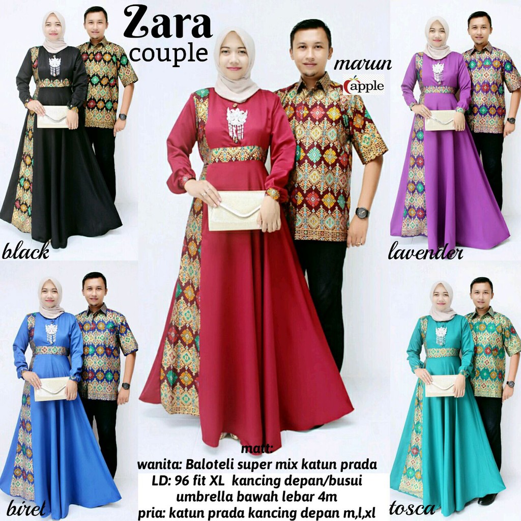 Zola Batik Couple Gamis Zara Shopee Indonesia