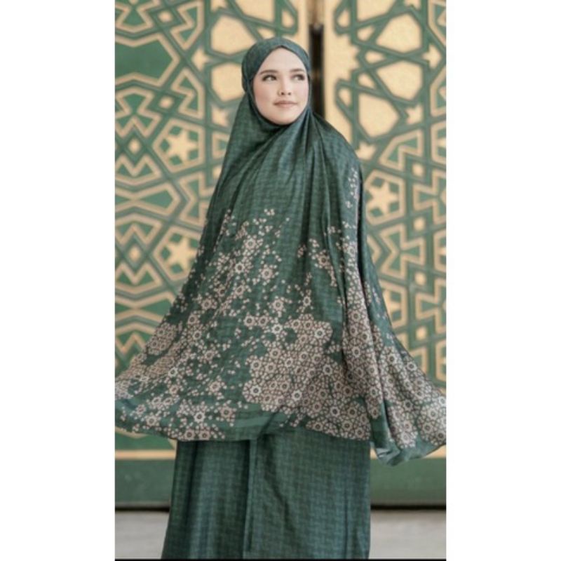 new buttonscarves as is mukena Haramain emerald