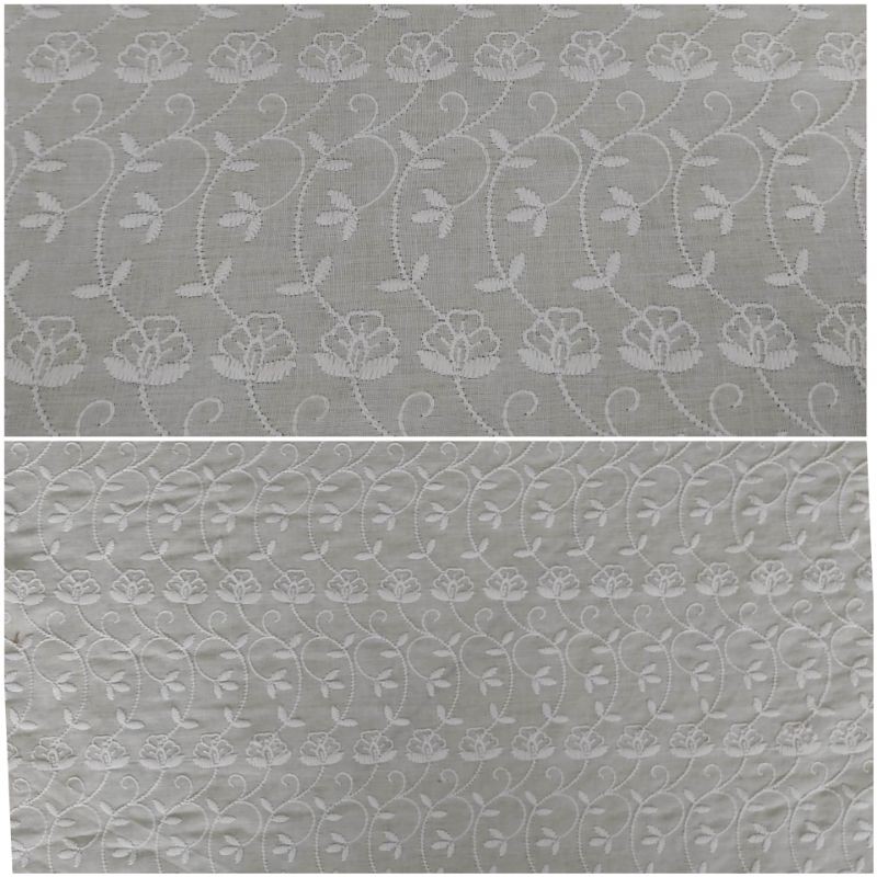 Kain Katun jepang full bordir untuk mukena gamis dll (0.5 meter)