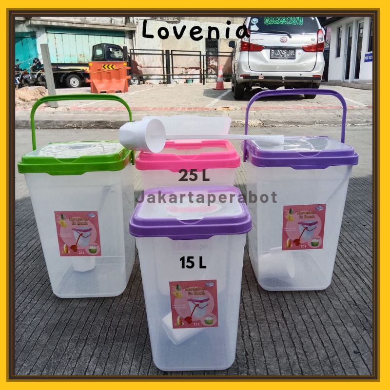 SHINPO - Toples Es Buah + Gayung 36 Liter / Toples Es Kelapa / Toples Wadah Air / Aquarium Es Buah