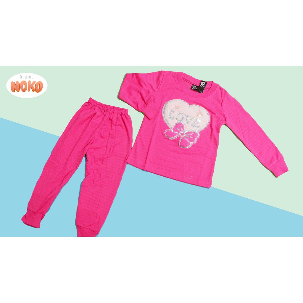 Setelan Baju Tidur Anak Perempuan Love Heart by We3 V3