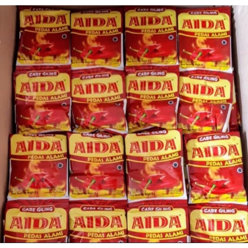 Cabe Giling Aida Renceng isi 10x25gr Sachet Cabai Bubuk Chili Powder