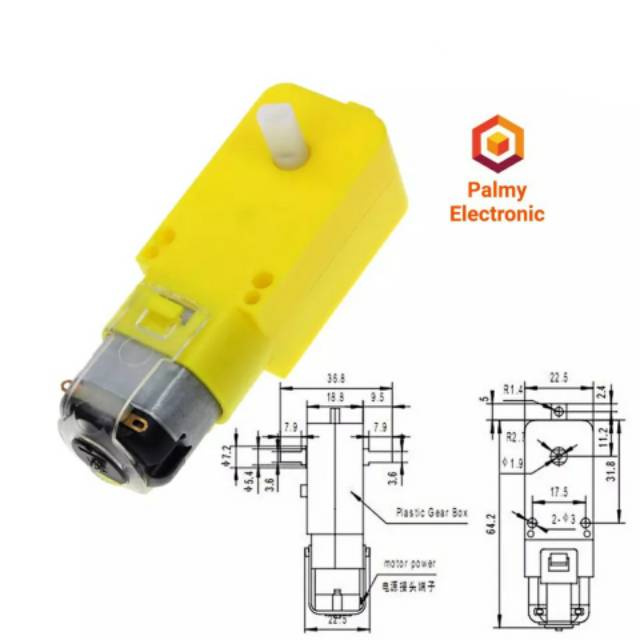 DC Motor Gearbox dengan Roda robotic