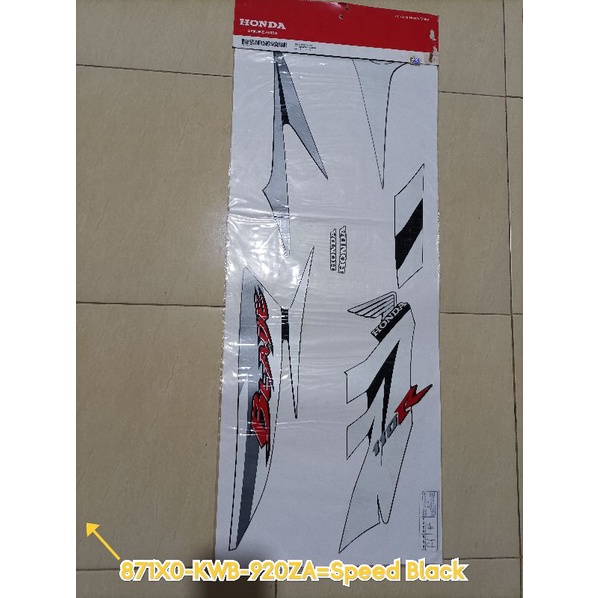 STRIPING HONDA BLADE SPEED BLACK 871X0-KWB-920ZA (1SET) ORIGINAL HONDA AHM