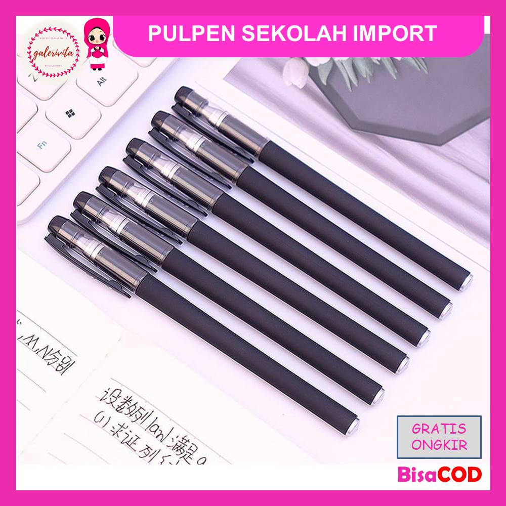 

Pulpen Sekolah Import / Alat Tulis Kantor / Pena Elegant Premium / Bolpoin Hitam