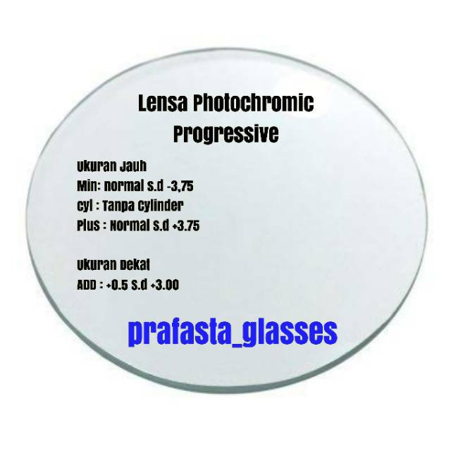 Lensa minus plus cylinder Progresif Progressive atas isi normal CRMC Photochromic Crizal Essilor