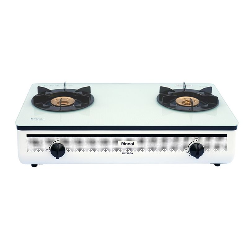 Kompor Gas Rinnai Kaca 2 Tungku RI-712GA(W) Putih