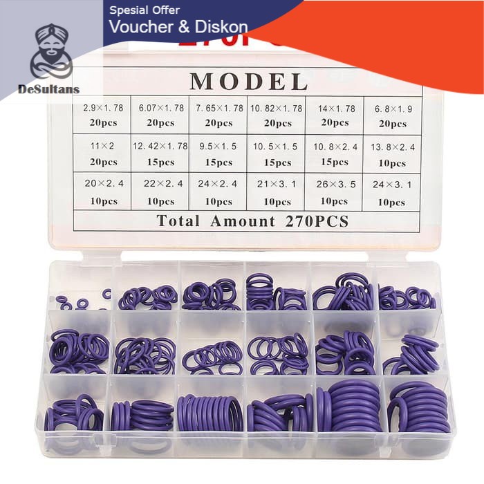 270pcs ORING SEAL KARET NITRILE RUBBER HNBR O RING GASKET SEAL PCP