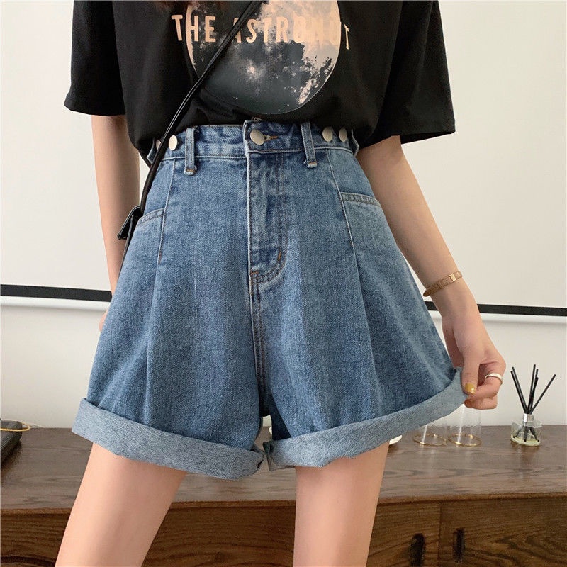 Salju hitam/Puith/Biru Women New Arrival 2023 Celana Hot Pants High Waist Jeans Wanita Celana Pendek Jeans Wanita Korea Hot Pants