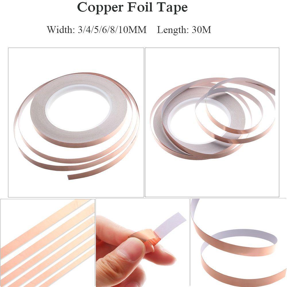 Suyo 1PC Copper Foil Tape 25meter Lem EMI Perekat Strip Akrilik