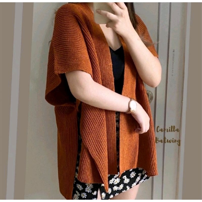 CARDIGAN RAJUT OVERSIZE CAMILLA BATWING / Outer Cardy Rajut halus / popi outer betwing / Cardigan Tanpa Lengan