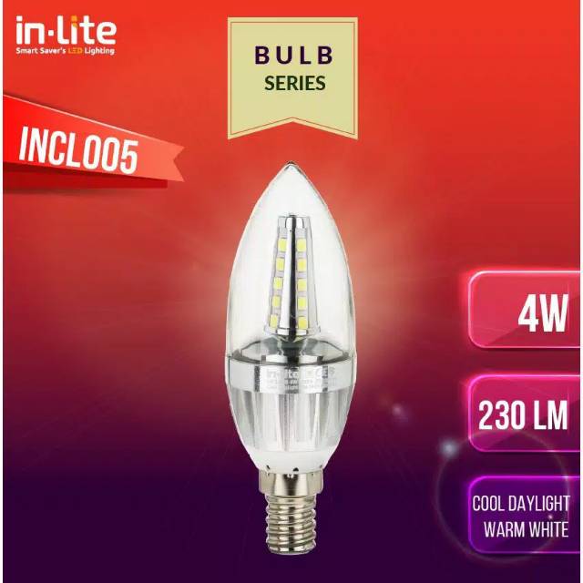 Lampu Candle LED 4 Watt E14 &amp; E27  INCL 005 Inlite