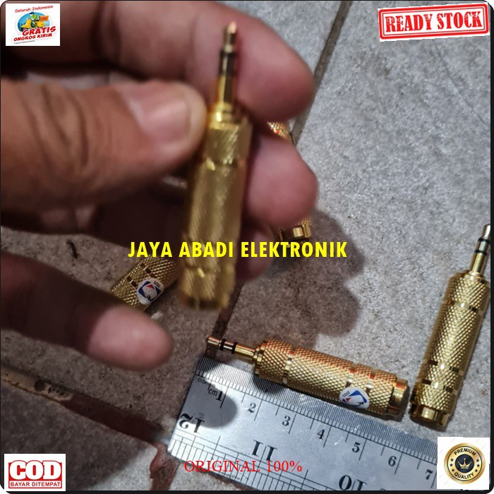 G552 JACL 3.5 MM 6.5 COWO JEK AKAY CEWE MIK ADAPTER MIK KONEKTOR MIKROPHONE SAMBUNGAN SPLITTER AUDIO SOUND EXTENSION PENYAMBUNG SUARA HEADSET 3.5 6.5 HEADPHONE CONVERTER FEMALE MALE CANON AUX DVD AMPLI STREO ORIGINAL MALE FEMALE MULTI UNIVERSAL