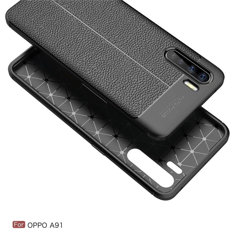 Softcase OPPO A91 / F15 Case Leather Auto Focus - Soft Case Tpu Silikon Autofocus Casing Premium