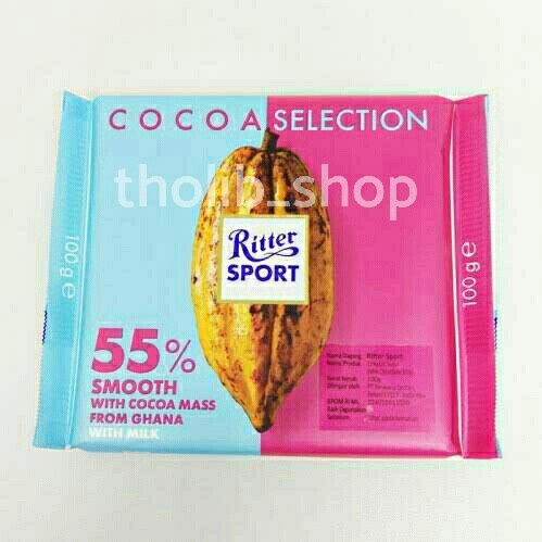 

ritter sport 55% smooth with cocoa mass from ghana with milk 100 gr