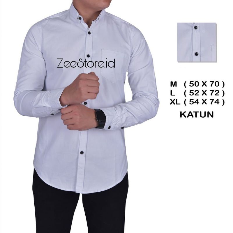 Kemeja / Hem Polos Pria Lengan Panjang Kasual / Formal Terlengkap