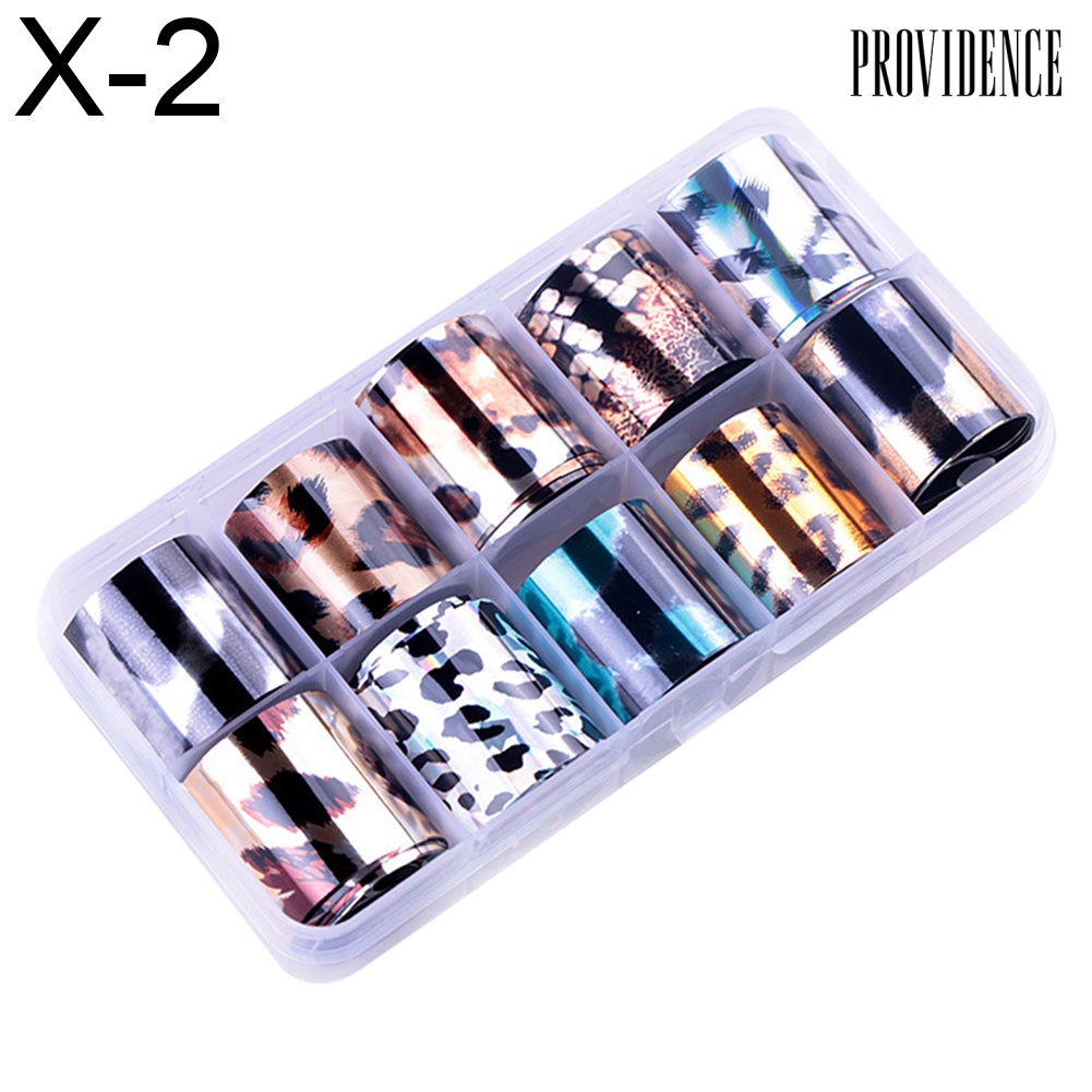 Providence 10Rolls/Set Glitter Nail Art Foils Laser Tips Stickers DIY Manicure Decorations