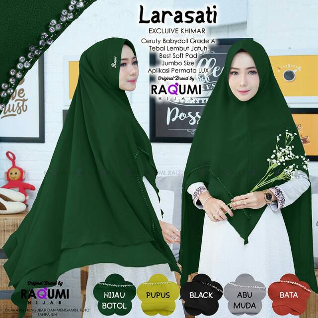 ori raqumi hijab - larasati exclusive khimar // khimar ceruty jumbo size