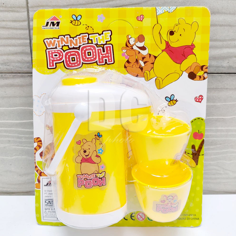 Termos Mini Karakter Dengan Cangkir Winnie the Pooh Hello Kitty Mickey Teko Gelas Ceret