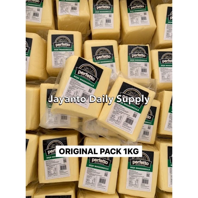 

(BISA COD) MOZZARELLA CHEESE - KEJU MOZARELLA PERFETTO ORIGINAL PACK 1KG TERBAIK Kode 1335