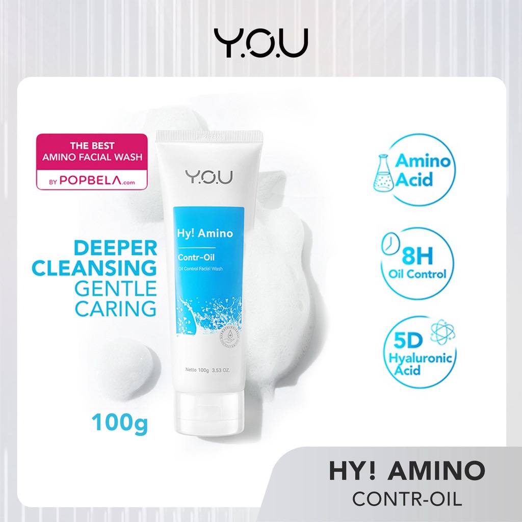 YOU Hy! AMINO FACIAL WASH | Oil Control, Hydrating, Brightening, Anti Acne, Sabun Cuci Muka hy amino YOU BEAUTY SKINCARE SUNSCREEN ACNEPLUS TRIPLE ACTION SPOT CARE FACE WASH ( YOU MAKEUPS OFFICIAL STORE )