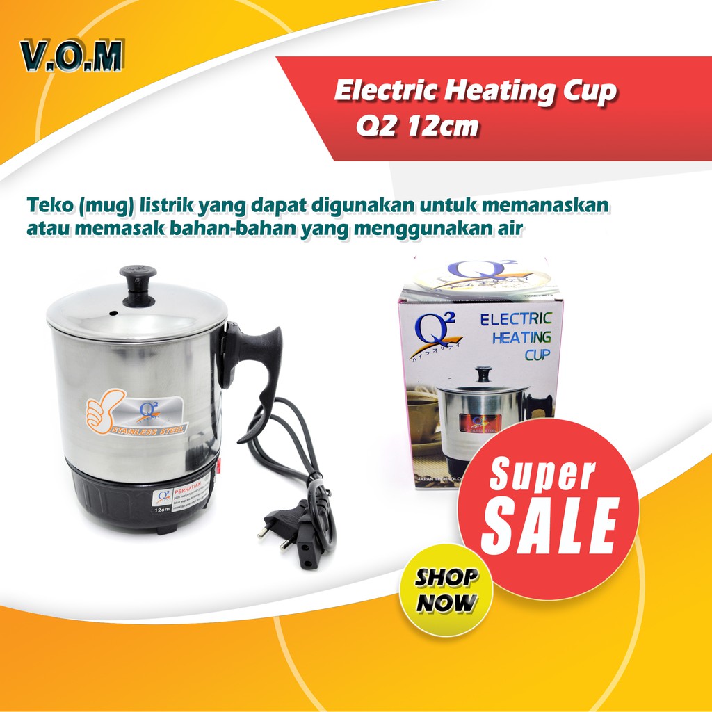 VOM Electric Heating Cup Q2 12cm / Teko Listrik / Mug Elektrik - 0256