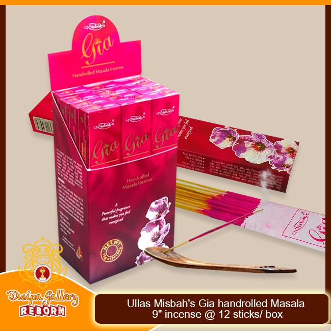 Ullas Misbah's Gia handrolled Masala 9&quot; incense @ 12 sticks/ box