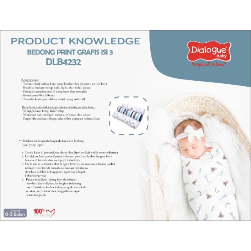 Dialogus bedong bayi print grafis DLB4232