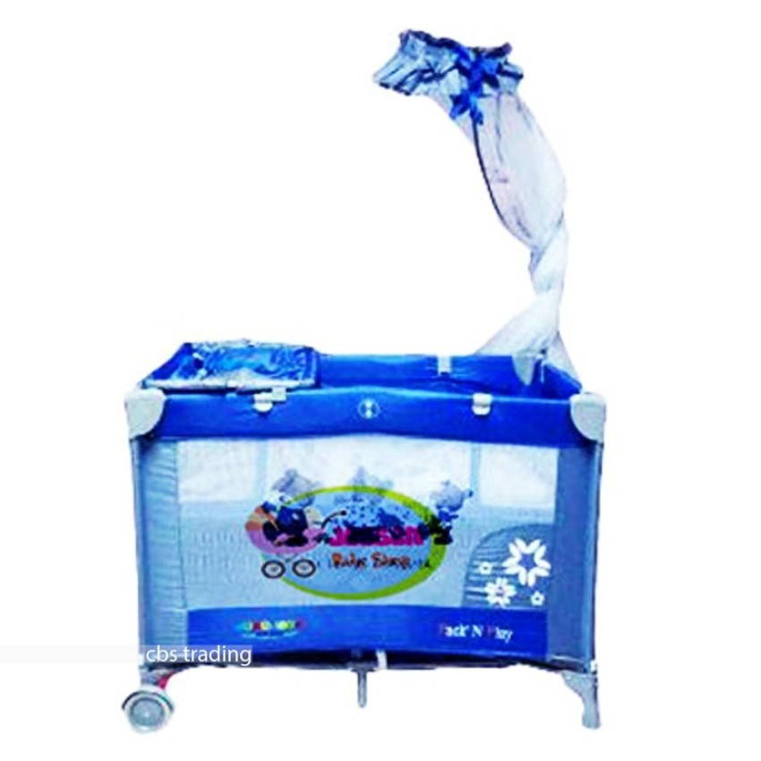 Jual Pliko Creative Baby Rocking Playard 808   Box Bayi   Ranjang Bayi   Biru Murah