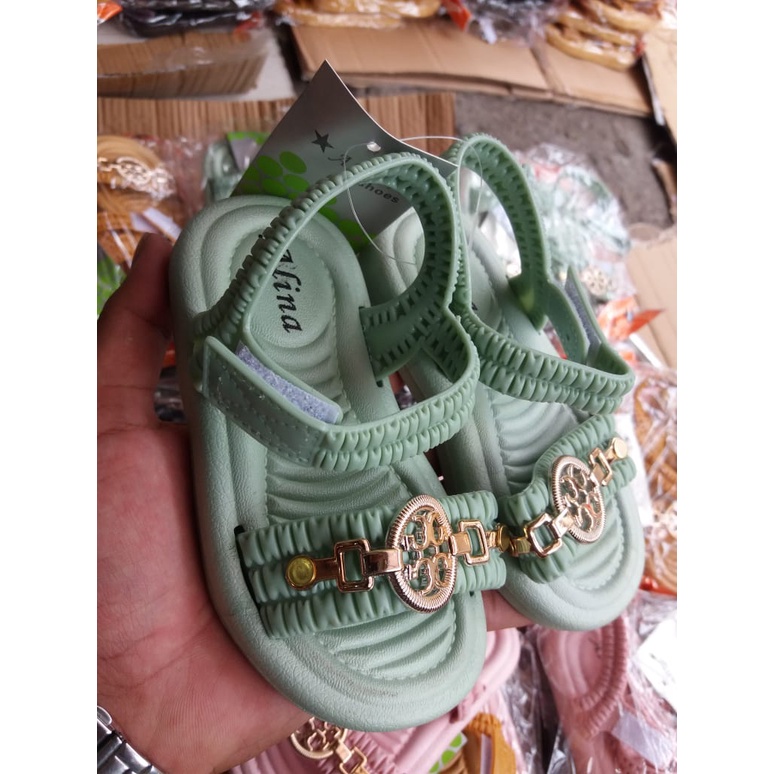 Sandal Anak Perempuan Tali Belakang Alina 2210-2 size/sandal Jelly import