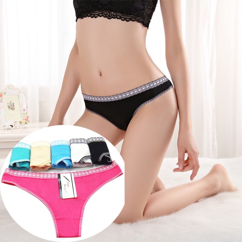 Celana Dalam wanita G string Lingerie Thong Bahan katun C098