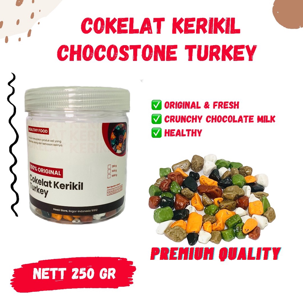 

COKELAT KERIKIL 250gr Turki Coklat Turkey Krikil Turky Cokil Batu Susu Choco Stone Cokelate Arab