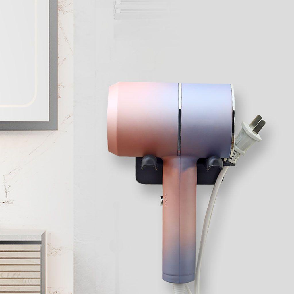 [Elegan] Stand Pengering Rambut Kualitas Warna Solid Bracket Aksesori Kamar Mandi Punch Free Self Adhesive Hairdryer Holder