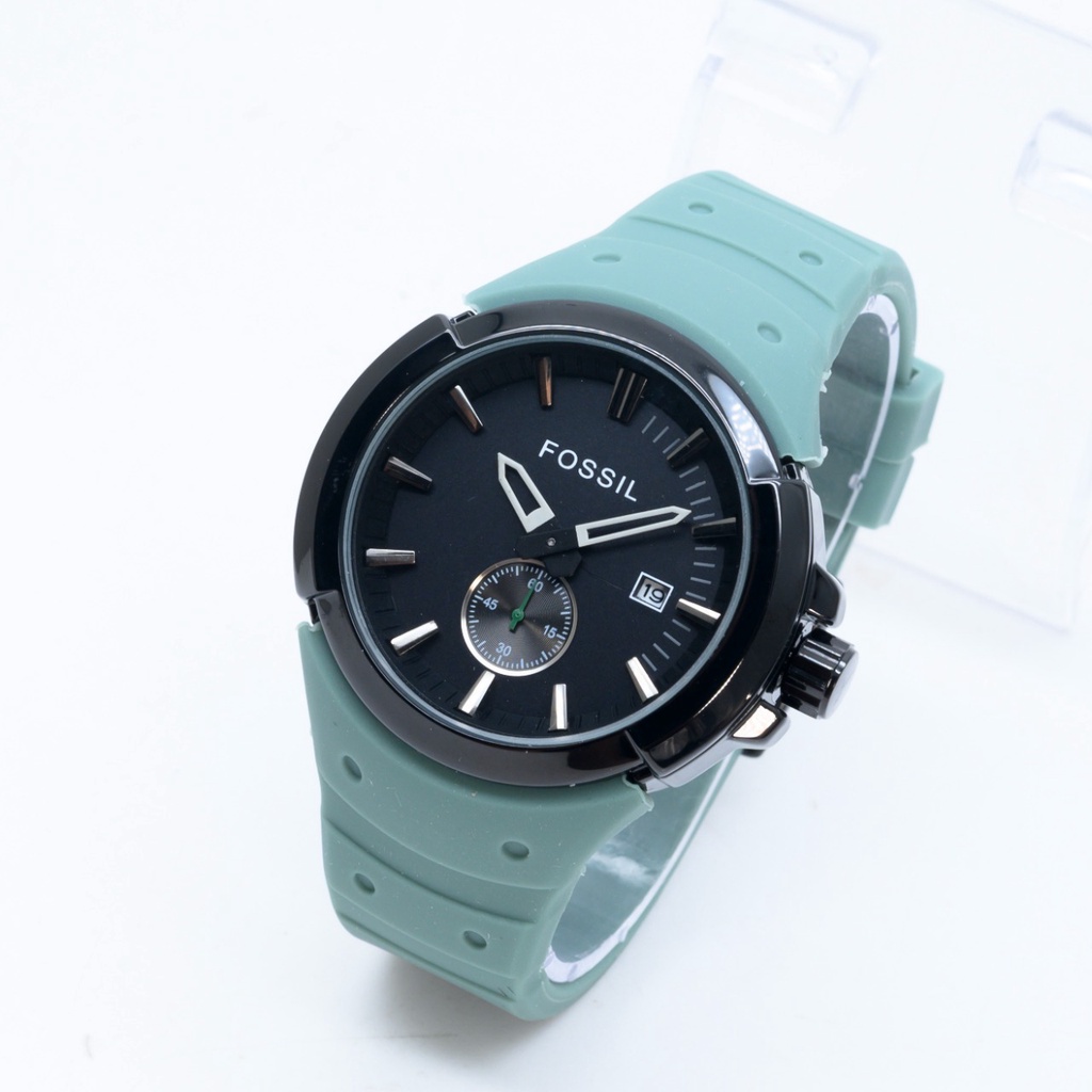 Jam Tangan Pria Wanita Fashion H3905b Tali Rubber Tanggal Detik Bawah Aktif Free Box &amp; Baterai