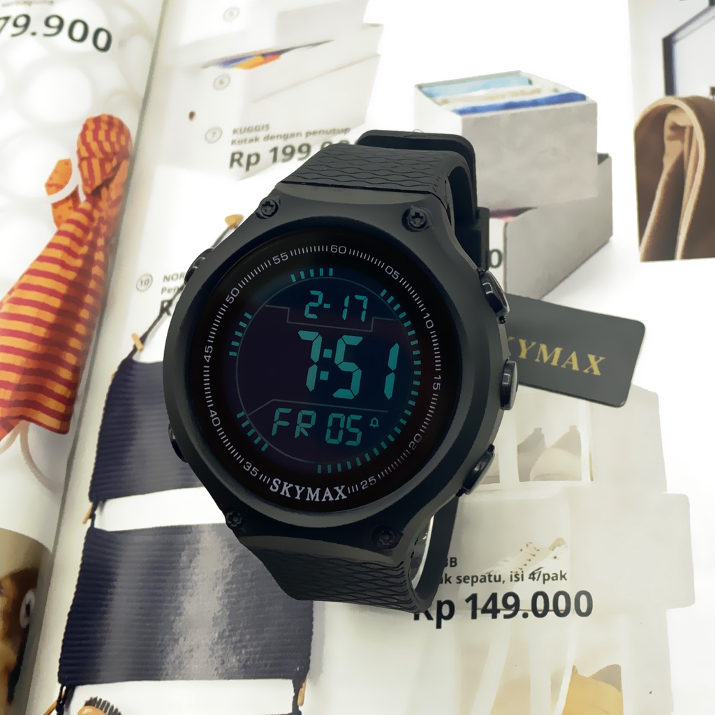 Best Seller Jam Tangan Pria Sky&amp;Max   JAM TANGAN PRIA SKY MAX  DIGITAL RUBBER SEMI SUPER