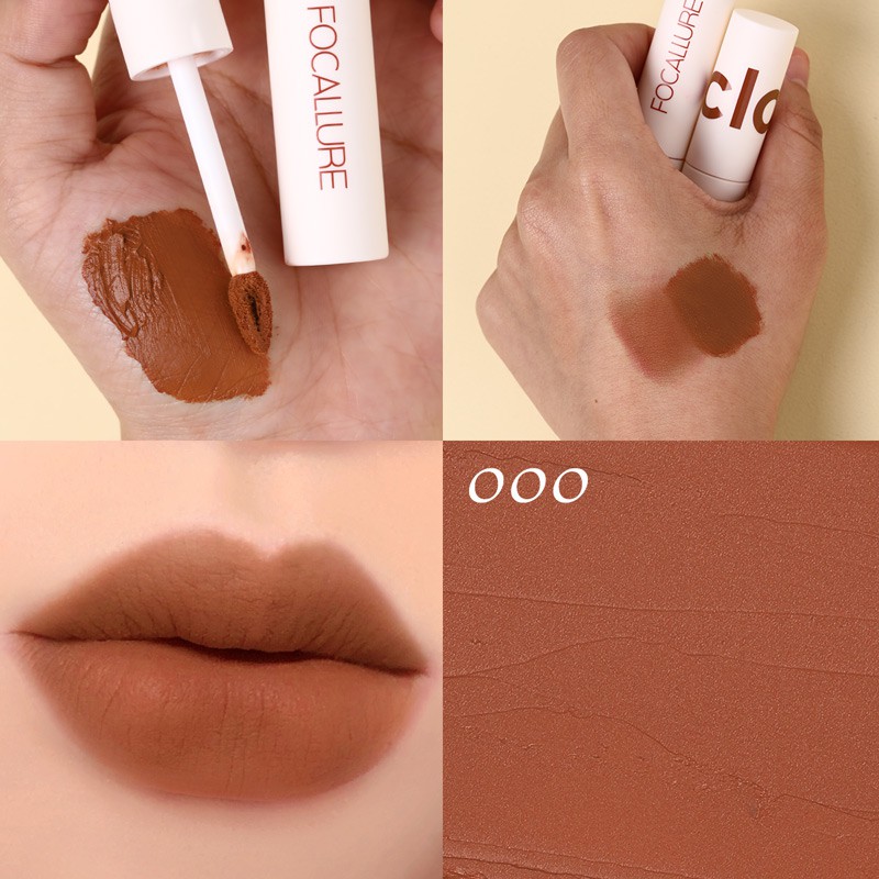 【BPOM】FOCALLURE Lipstik Cream Velvet-Mist Matte Lip Clay #JasmineMeetsRose Kosmetik Bibir-#000