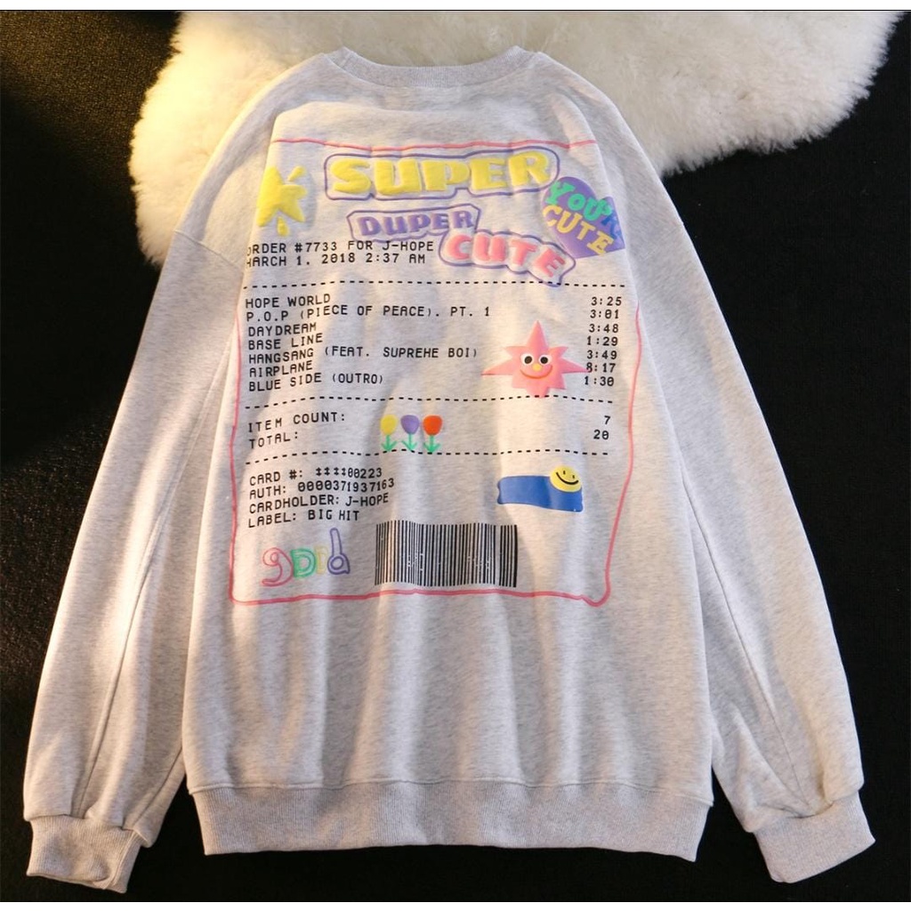 DUPER CUTE (2SIDE) SWEATER CREWNECK BAHAN FLEECE