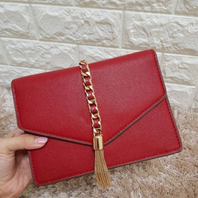 Charles and keith tassel detail envelope bag