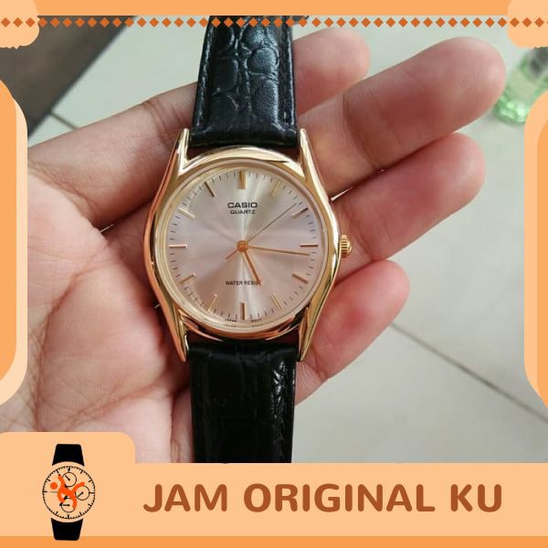 Original Jam Tangan Casio Mtp 1094q 7a Pria Gold White Original Shopee Indonesia
