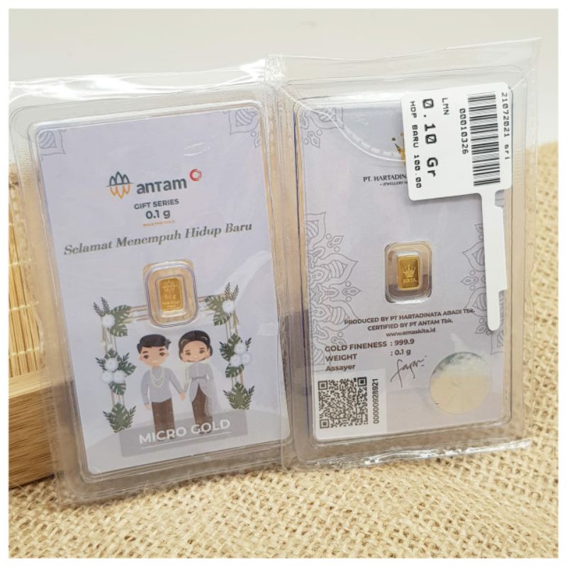 Wedding Tranditional (White) Gift Series | Kado | Hampers | Antam Micro Gold 0.1gr