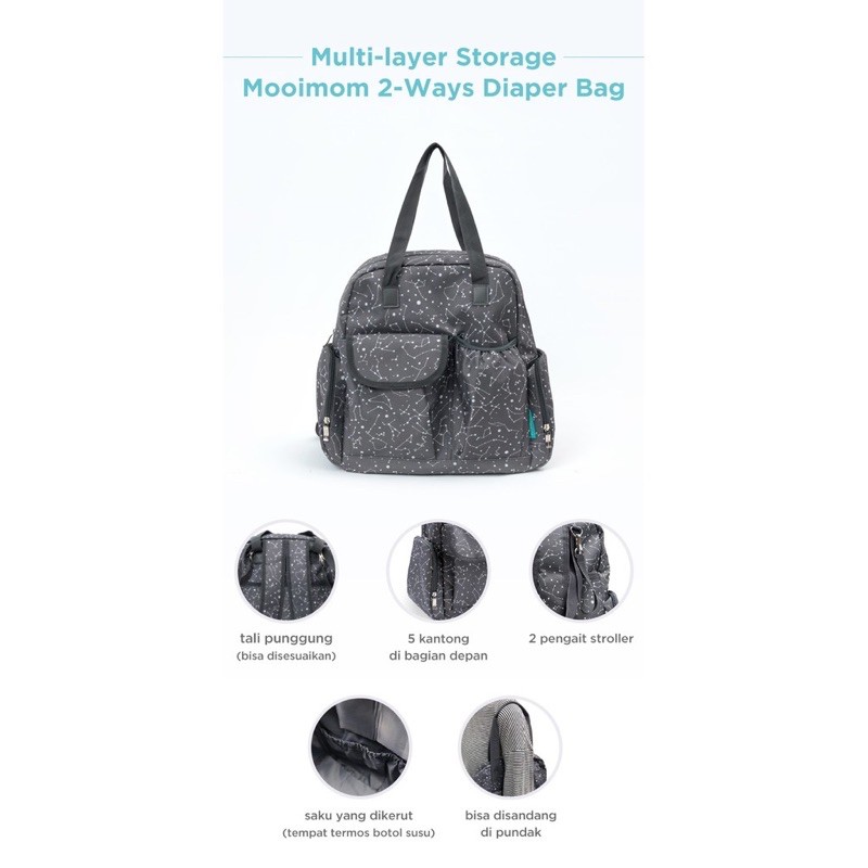 mooimom 2-ways diaper bag