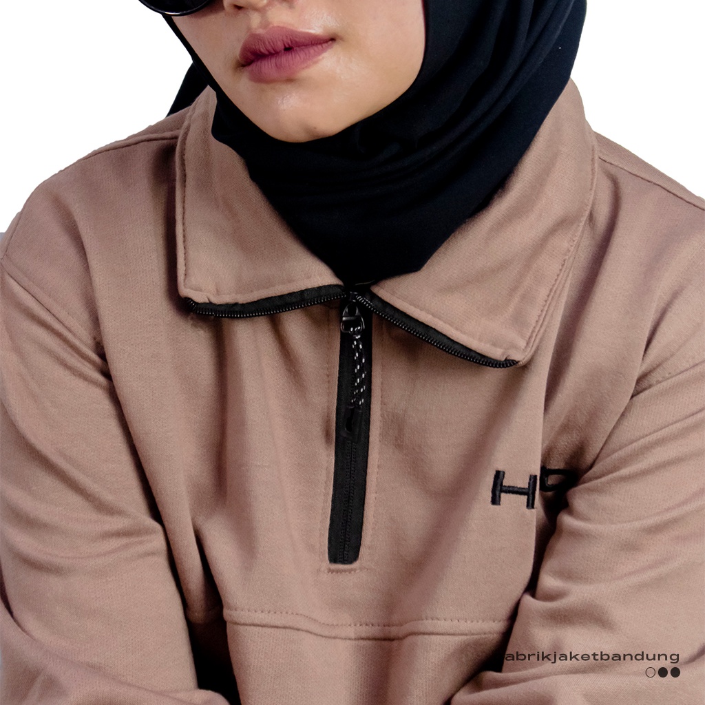 Holyrider Turtleneck Zipper  Black Mocca II Sweater kerah tinggi trendy