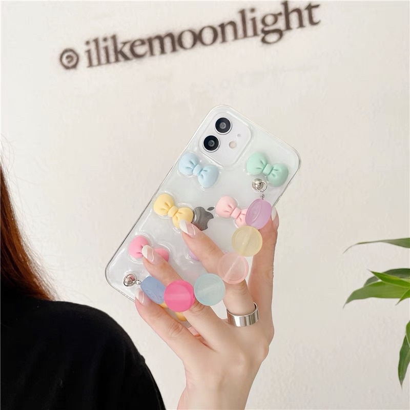 Transparan Colorful Bow Softcase iphone 7/8+ XS XS Max XR 11 Pro Max 12 Pro Max