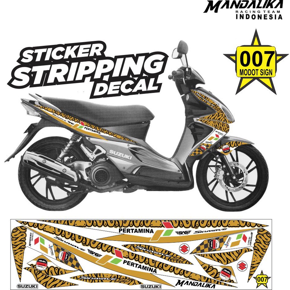 Sticker decal striping suzuki skywave variasi mandalika packing aman semua ready