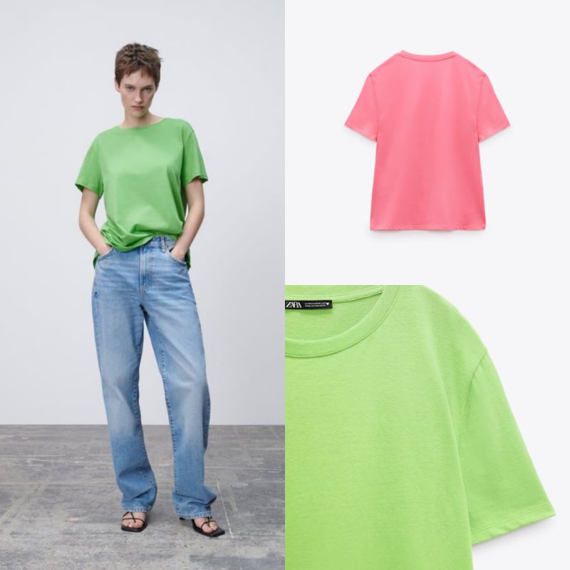 Kaos Basic Tshirt Wanita Kaos Polos Distro Zara Original Wanita ZR Basic Tshirt