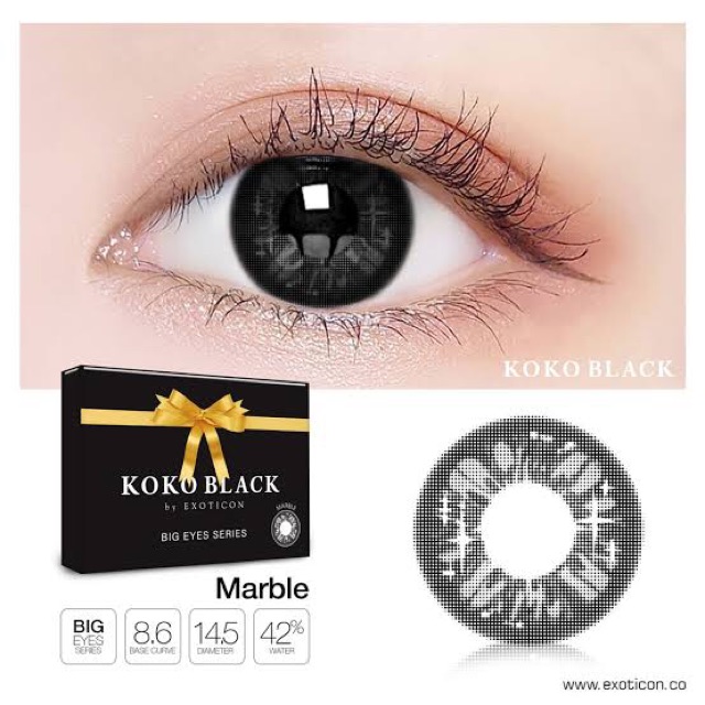 SOFTLENS KOKO BLACK BIG EYES BY EXOTICON Minus dan Normal