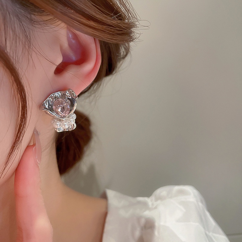 Anting Mutiara Berlian Imitasi Gaya Korea