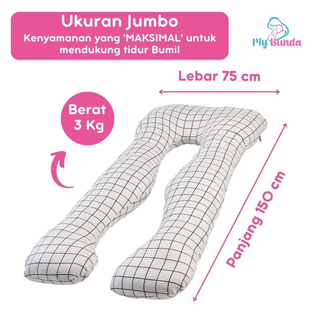 Bantal Bumil dan Menyusui untuk Kasur Ibu Hamil Jenis Bantal Hamil Jumbo Premium dengan Desain Bantal Ibu Hamil Tidur Jumbo yang Sangat Nyaman untuk Jadi Guling Ibu Hamil - Motif BB17